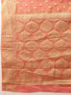 Hiral Fashion Pink Kanjivaram Tissue Silk Floral Zari Woven Saree