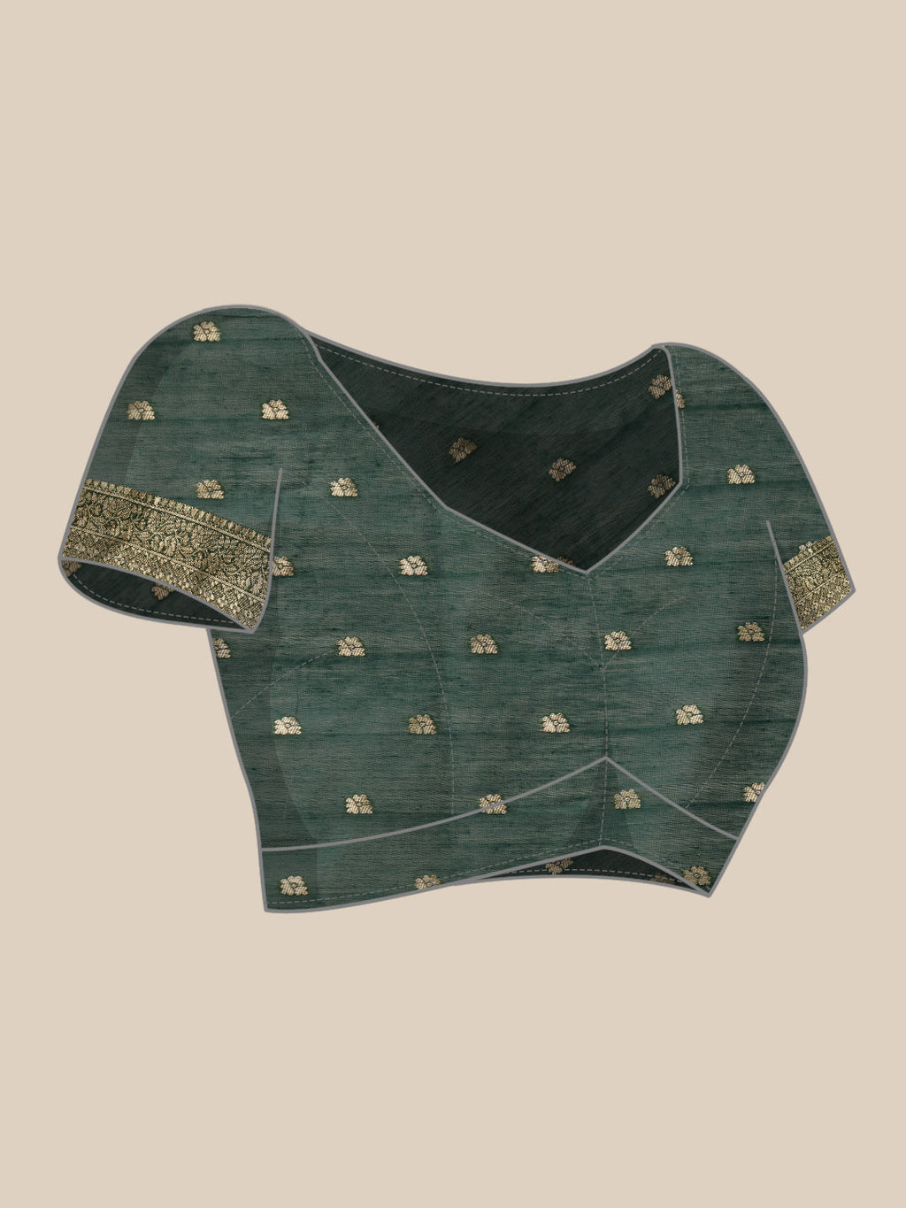 Hiral Fashion Green Jamdani Cotton Floral Woven Thread Saree
