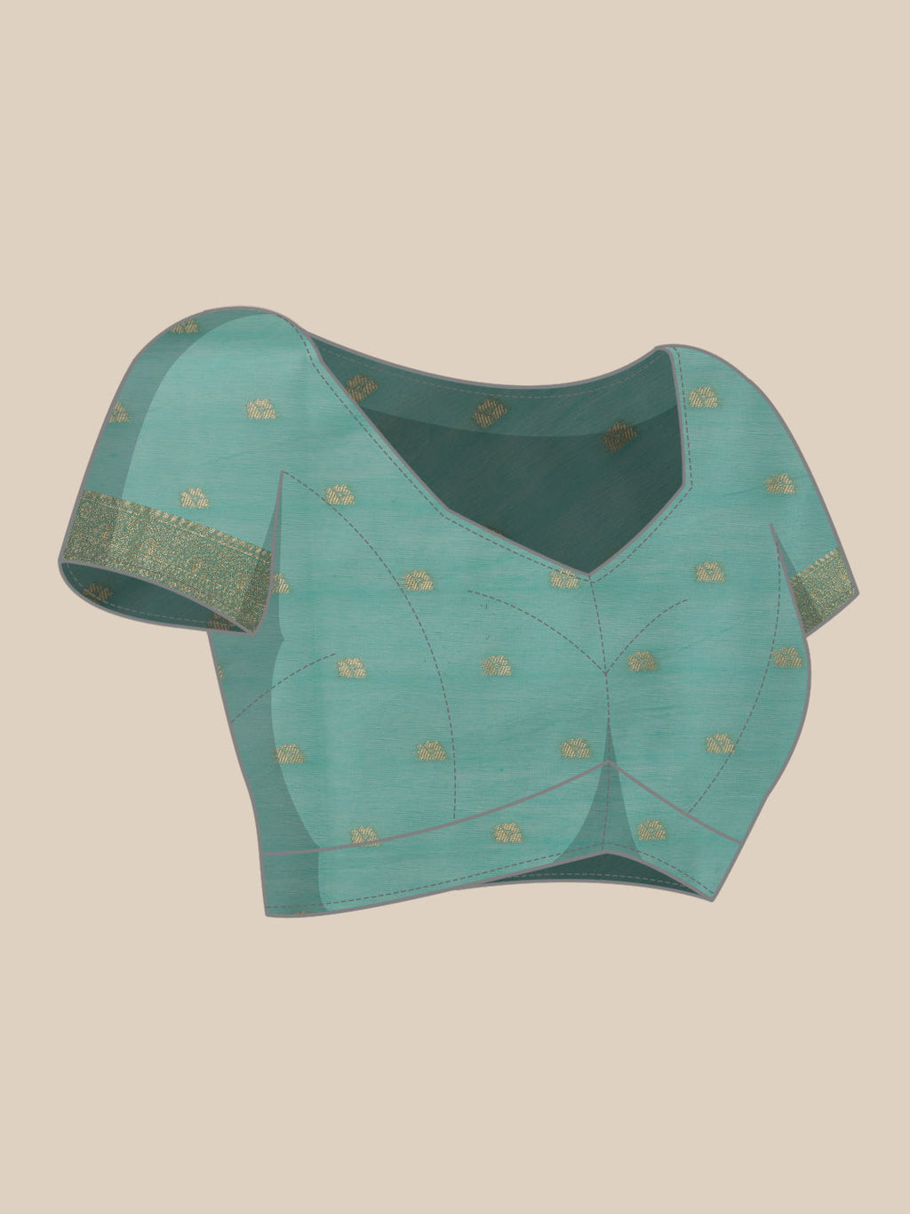 Hiral Fashion Teal Jamdani Cotton Floral Woven Thread Saree