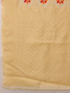 Hiral Fashion Beige Jamdani Cotton Floral Woven Thread Saree