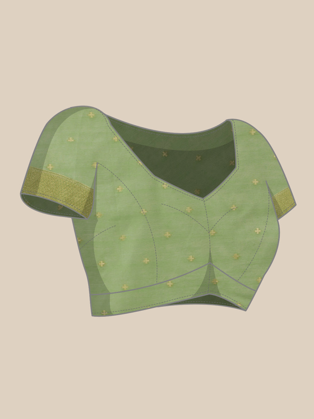 Hiral Fashion Lime Green Jamdani Cotton Floral Woven Thread Saree