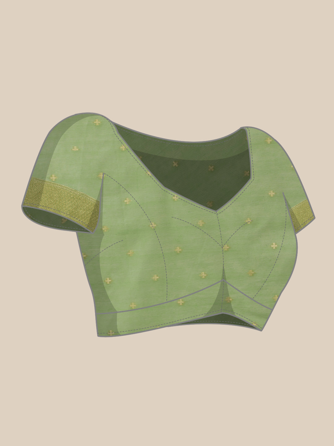 Hiral Fashion Lime Green Jamdani Cotton Floral Woven Thread Saree