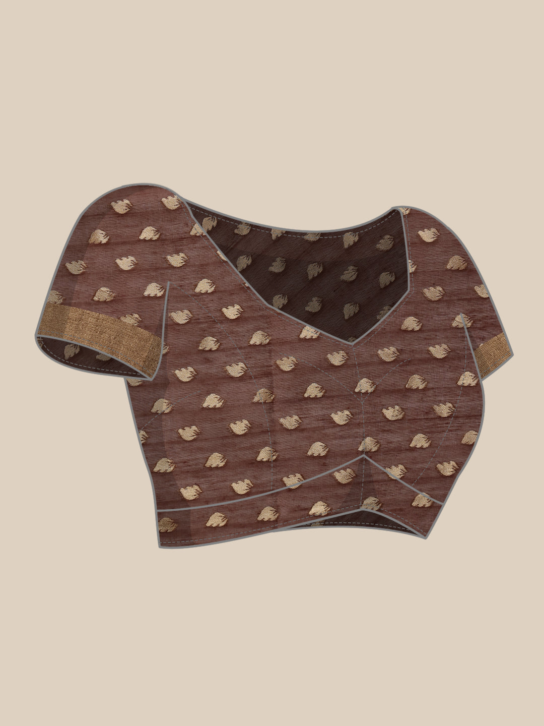 Hiral Fashion Brown Jamdani Cotton Floral Woven Thread Saree