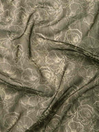 Black Silk Cotton Printed Floral Saree with Unstitched Blouse - Hiral Fashion