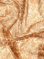 Brown Silk Cotton Printed Floral Saree with Unstitched Blouse - Hiral Fashion