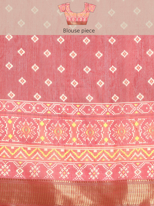 Mustard Silk Cotton Printed Floral Saree with Unstitched Blouse - Hiral Fashion