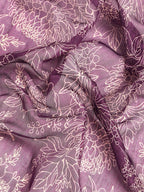 Purple Silk Cotton Printed Floral Saree with Unstitched Blouse - Hiral Fashion