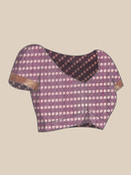 Purple Silk Cotton Printed Floral Saree with Unstitched Blouse - Hiral Fashion