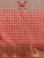 Red Silk Cotton Printed Floral Saree with Unstitched Blouse - Hiral Fashion