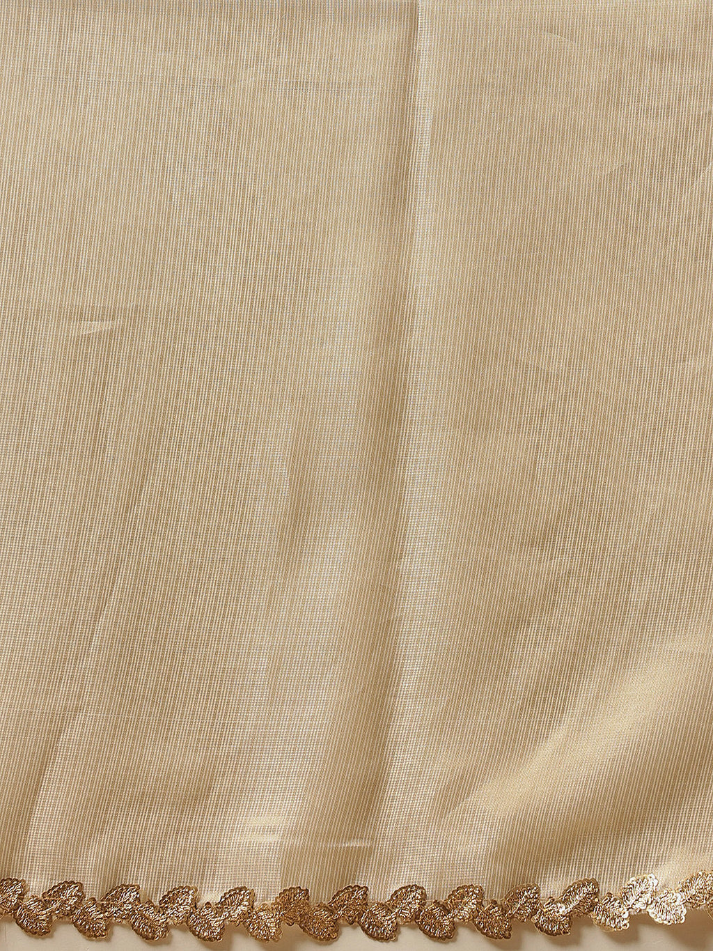 Hiral Fashion Beige Gota Patti Muga Silk Solid Lace Work Saree