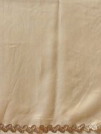 Hiral Fashion Beige Gota Patti Muga Silk Solid Lace Work Saree