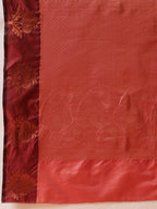 Hiral Fashion Turquoise Blue Banarasi Silk Floral Woven Design Saree