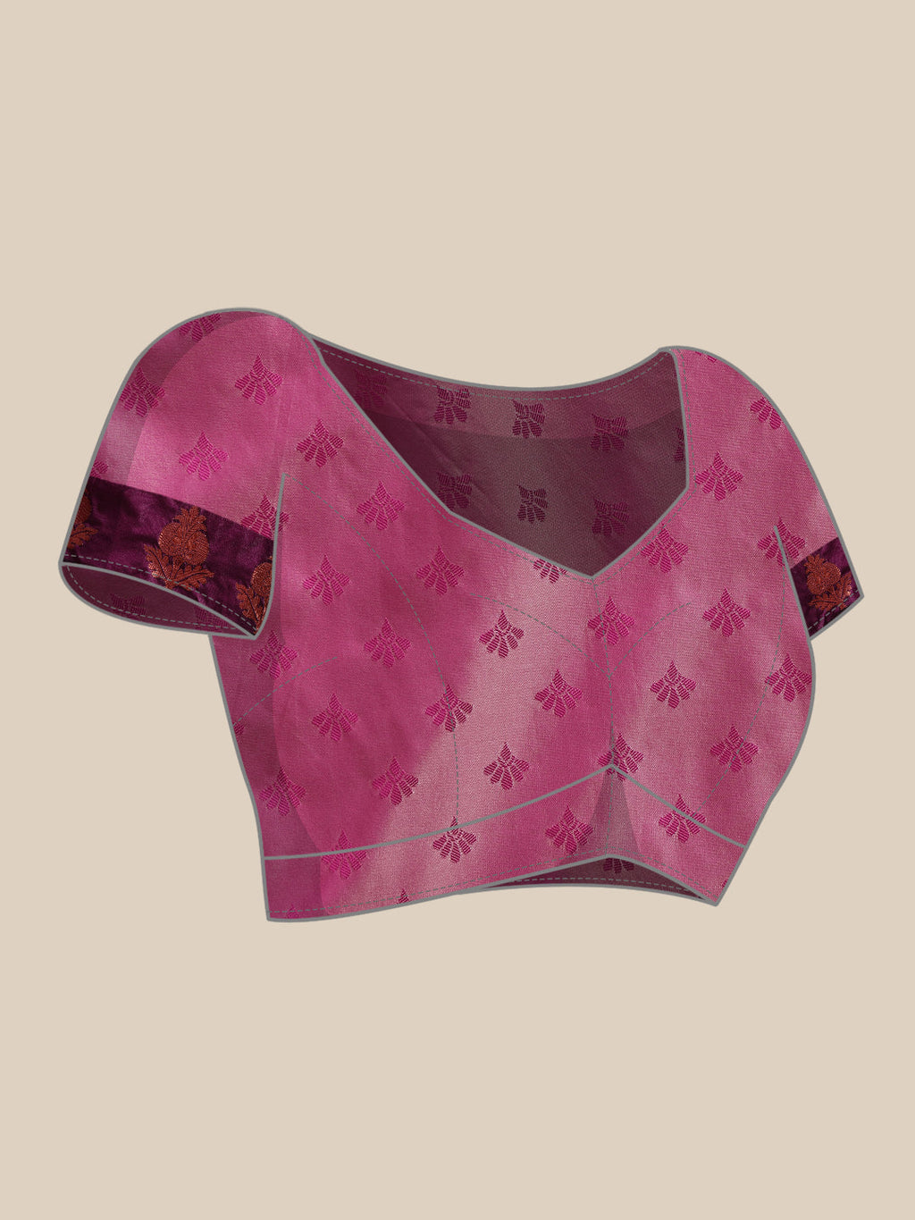 Hiral Fashion Lavender Banarasi Silk Floral Woven Design Saree