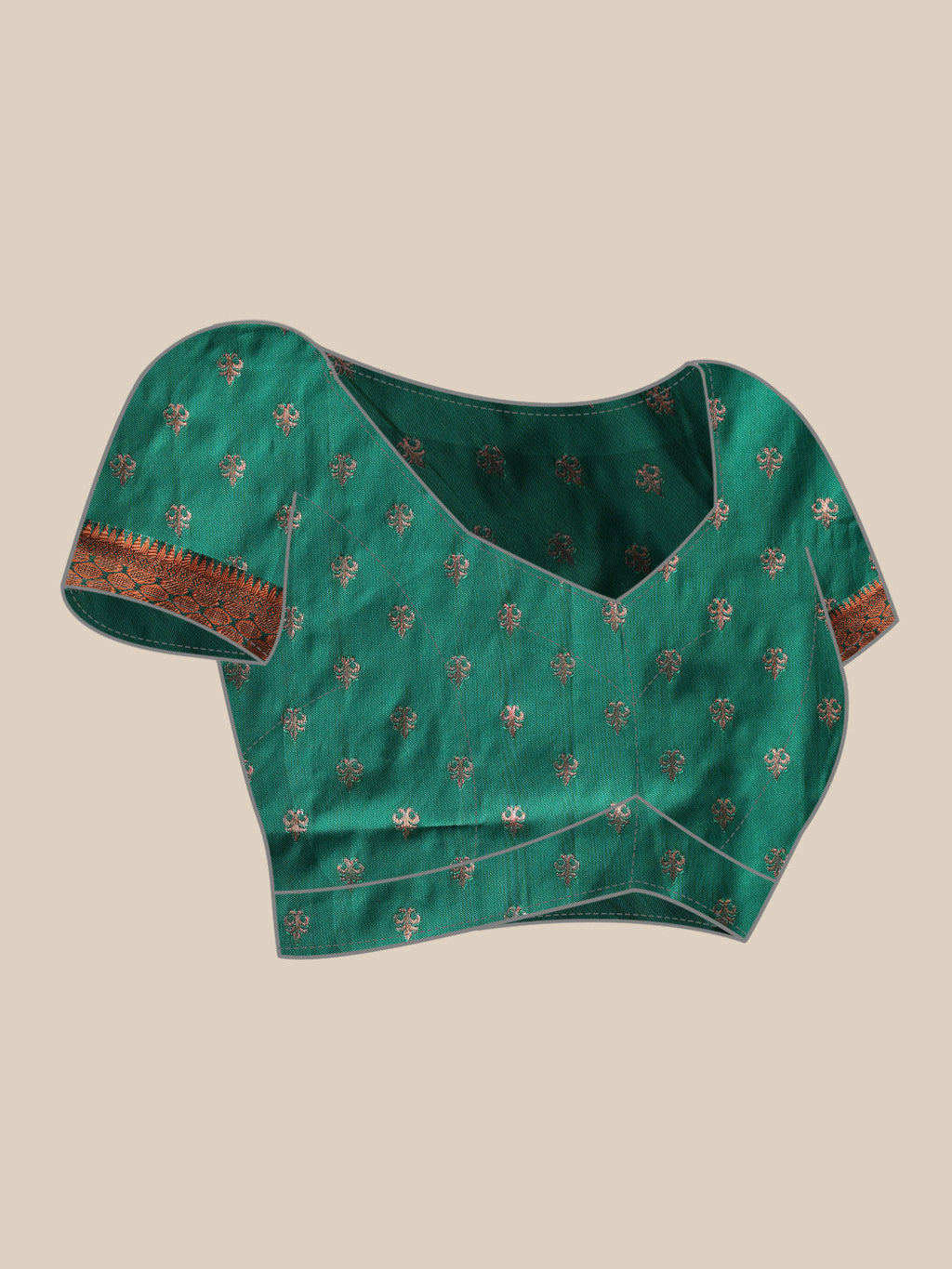 Hiral Fashion Green Banarasi Silk Floral Woven Design Saree