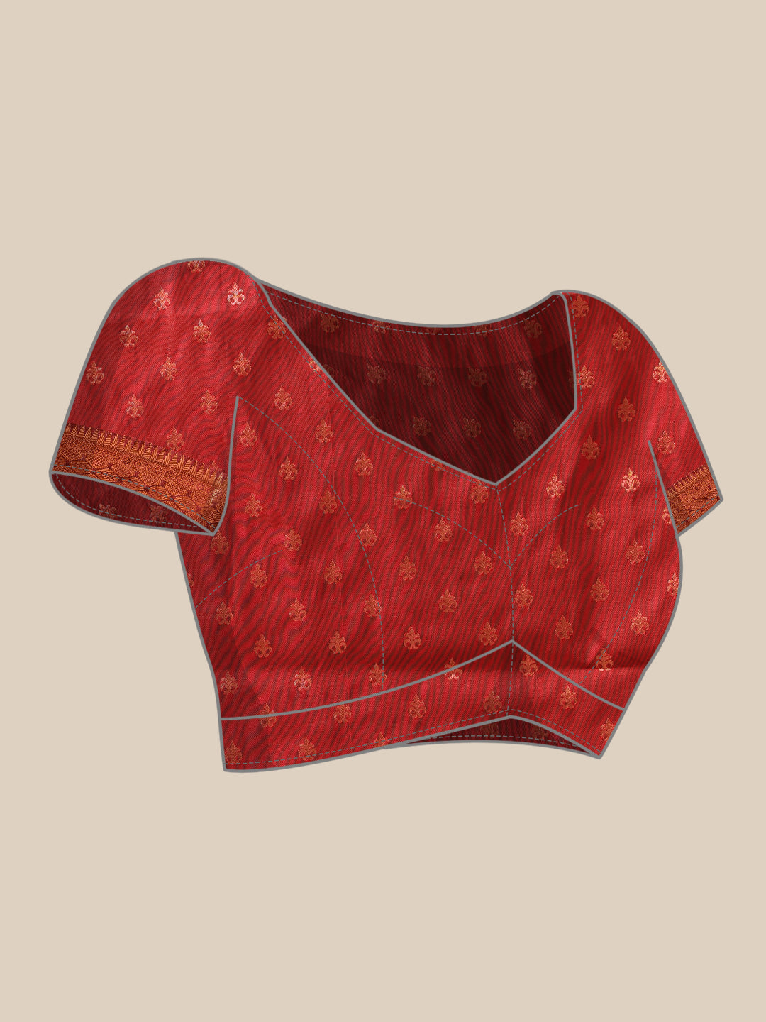 Hiral Fashion Peach Banarasi Silk Floral Woven Design Saree