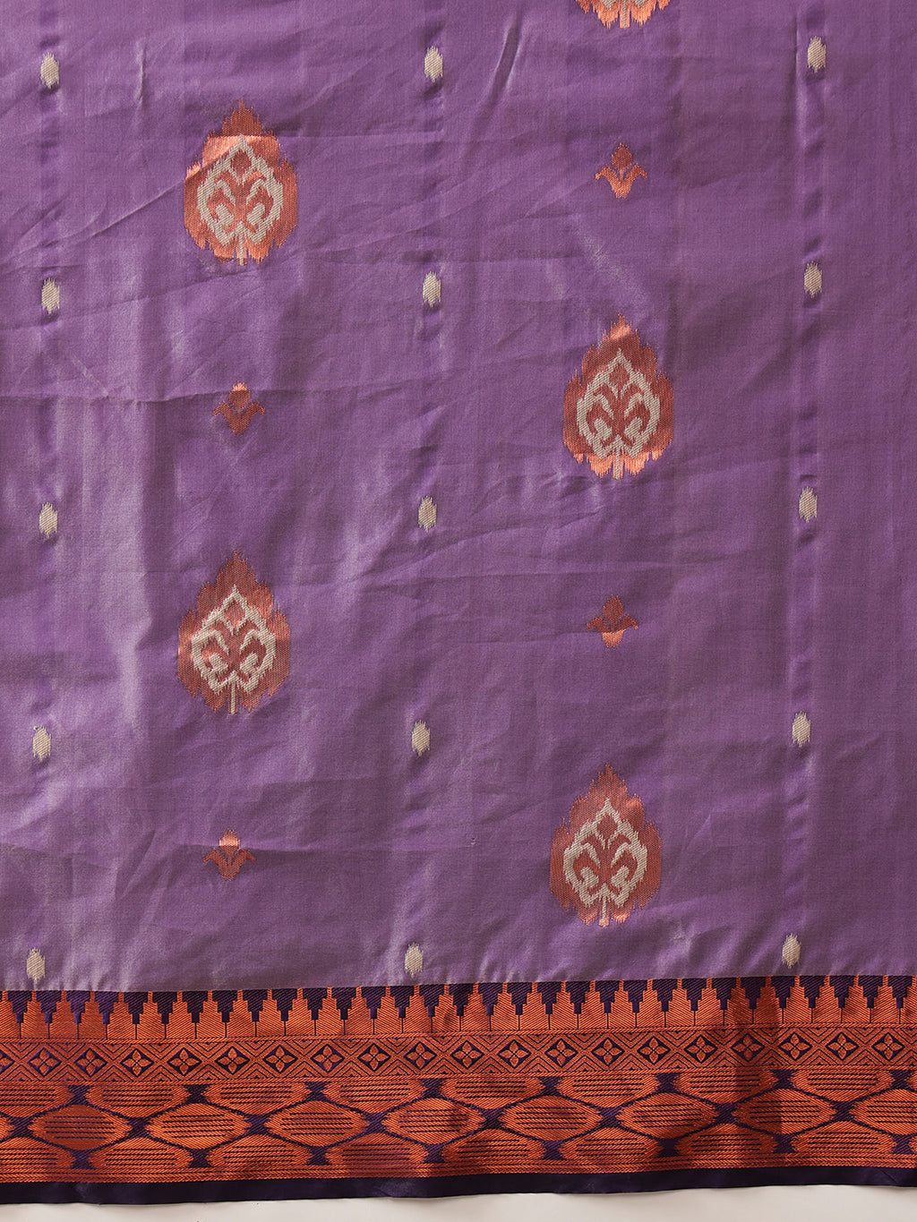 Hiral Fashion Purple Banarasi Silk Floral Woven Design Saree