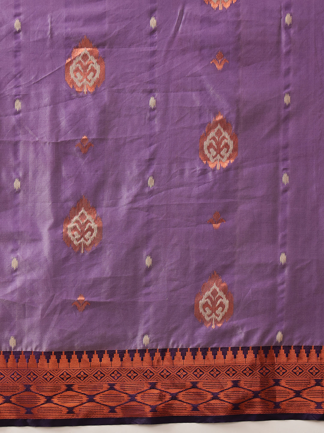Hiral Fashion Purple Banarasi Silk Floral Woven Design Saree