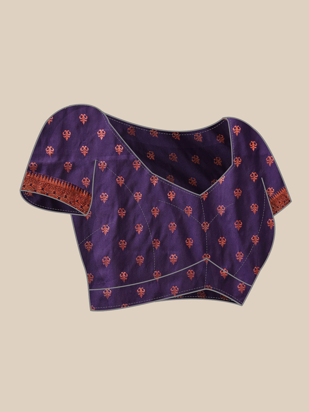 Hiral Fashion Purple Banarasi Silk Floral Woven Design Saree