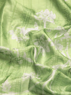 Green Silk Blend Digital Print Floral Saree with Unstitched Blouse - Hiral Fashion