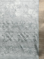Gray Silk Blend Digital Print Floral Saree with Unstitched Blouse - Hiral Fashion