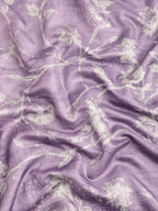 Lavender Silk Blend Digital Print Floral Saree with Unstitched Blouse - Hiral Fashion