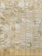 Olive Silk Blend Digital Print Floral Saree with Unstitched Blouse - Hiral Fashion