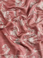 Maroon Silk Blend Digital Print Floral Saree with Unstitched Blouse - Hiral Fashion