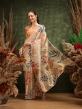 Hiral Fashion Off White Bollywood Cotton Tissue Floral Digital Printed Saree