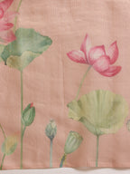 Hiral Fashion Peach Bollywood Cotton Tissue Floral Digital Printed Saree