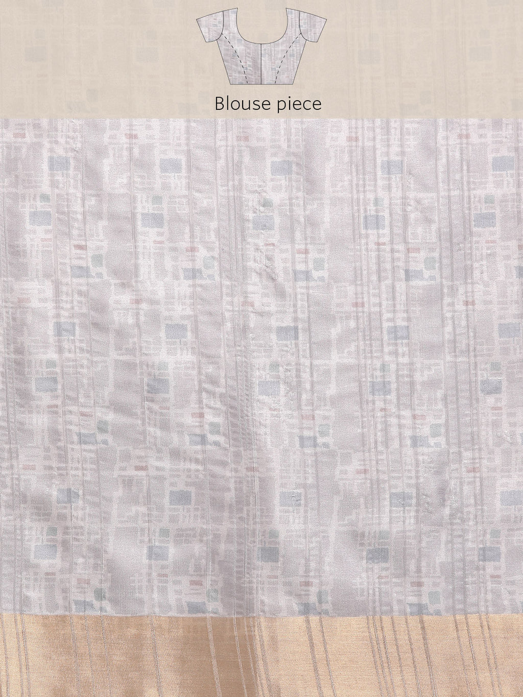 Lavender Silk Blend Printed Geomatric Saree with Unstitched Blouse - Hiral Fashion