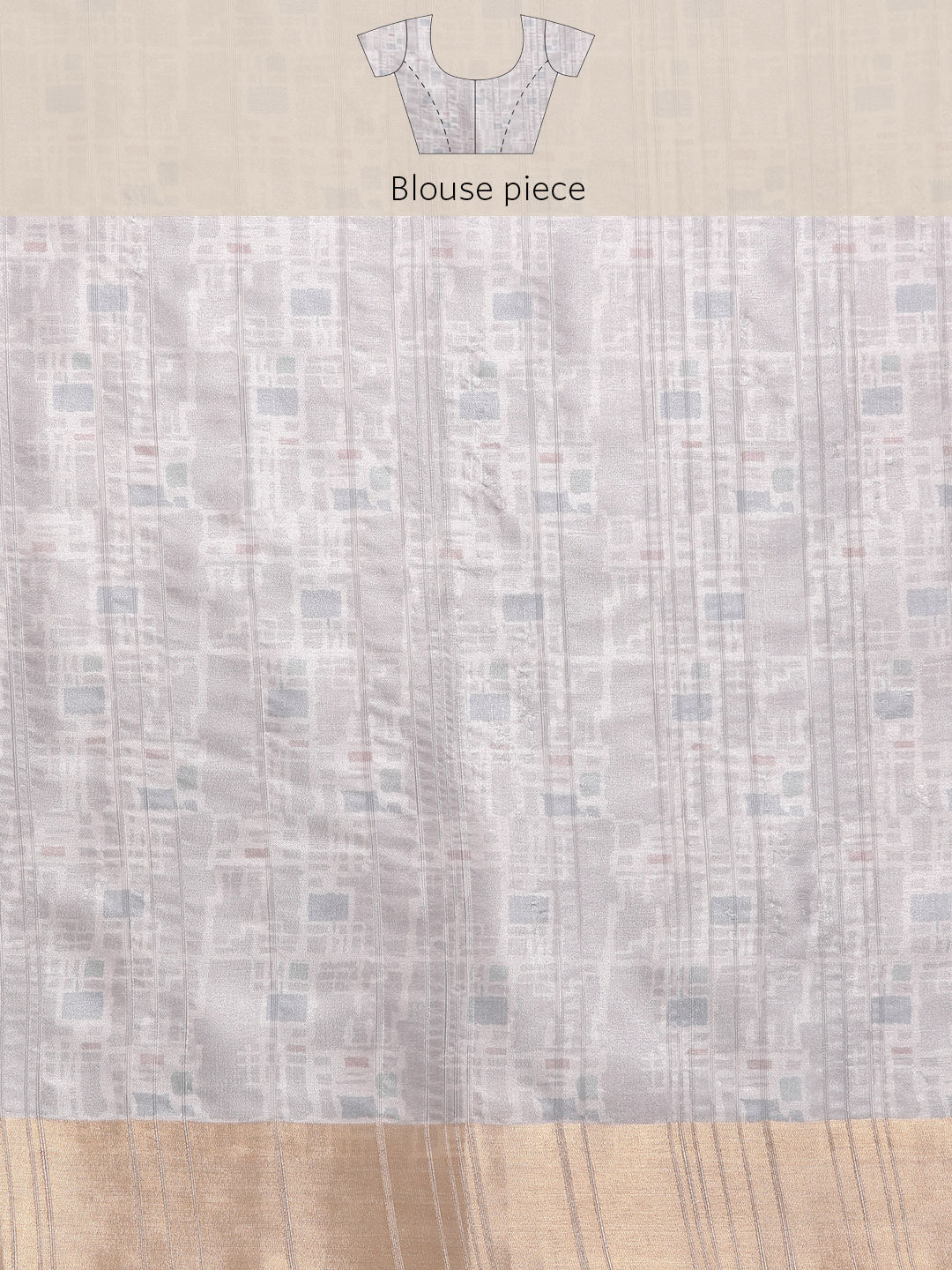 Lavender Silk Blend Printed Geomatric Saree with Unstitched Blouse - Hiral Fashion