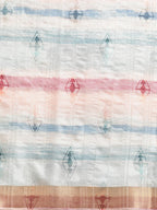 Multicolor Silk Blend Printed Geomatric Saree with Unstitched Blouse - Hiral Fashion