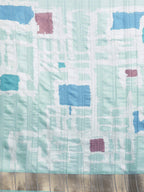 Turquoise Silk Blend Printed Geomatric Saree with Unstitched Blouse - Hiral Fashion