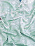 Turquoise Silk Blend Printed Geomatric Saree with Unstitched Blouse - Hiral Fashion
