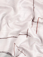 White Silk Blend Printed Geomatric Saree with Unstitched Blouse - Hiral Fashion