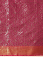 Hiral Fashion Pink Kanjeevaram Banarasi Silk Ikkat Woven Design Saree