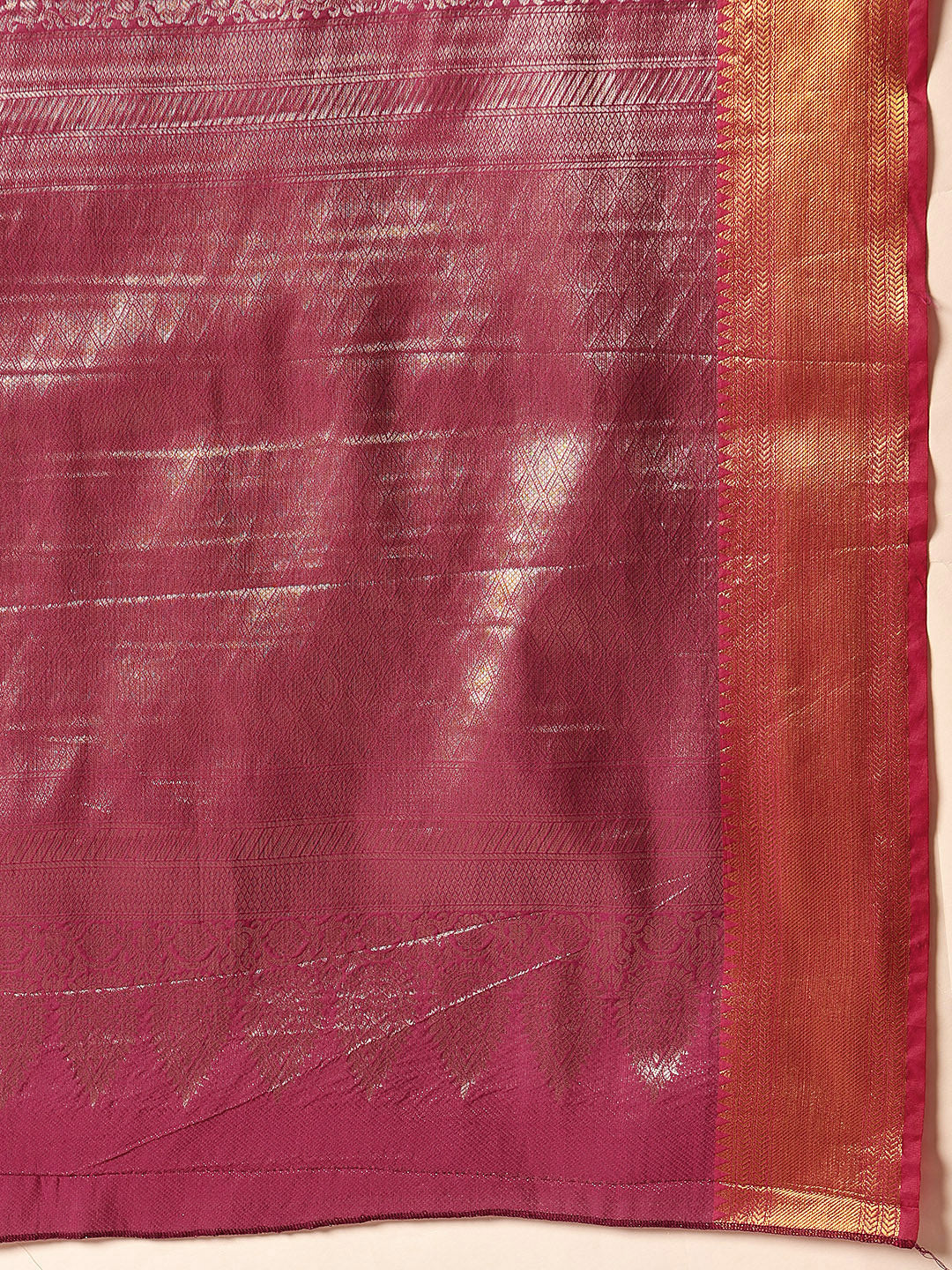 Hiral Fashion Pink Kanjeevaram Banarasi Silk Ikkat Woven Design Saree