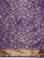 Hiral Fashion Purple Kanjeevaram Banarasi Silk Ikkat Woven Design Saree