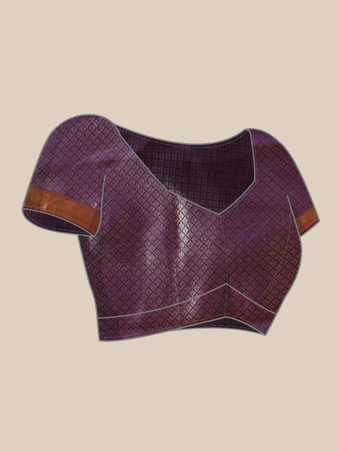 Hiral Fashion Purple Kanjeevaram Banarasi Silk Ikkat Woven Design Saree