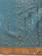 Hiral Fashion Teal Kanjeevaram Banarasi Silk Ikkat Woven Design Saree