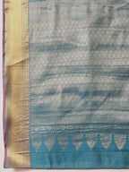 Hiral Fashion Teal Kanjeevaram Banarasi Silk Ikkat Woven Design Saree