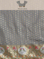 Blue Tissue Silk Woven Zari Design Geomatric Saree with Unstitched Blouse - Hiral Fashion
