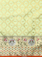 Green Tissue Silk Woven Zari Design Geomatric Saree with Unstitched Blouse - Hiral Fashion