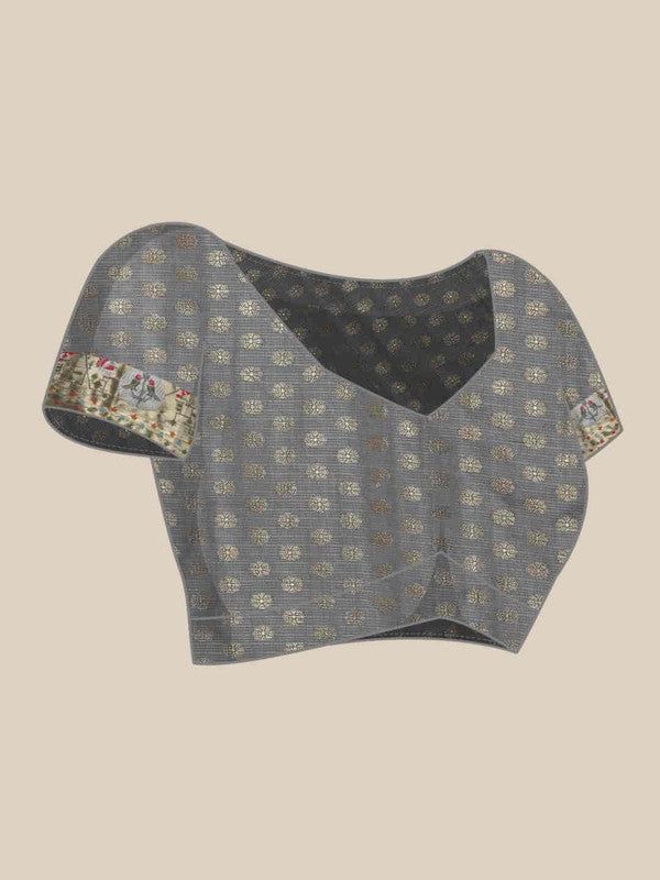 Pink Tissue Silk Woven Zari Design Geomatric Saree with Unstitched Blouse - Hiral Fashion