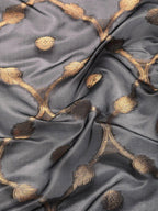 Black Organza Silk Woven Zari Design Floral Saree with Unstitched Blouse - Hiral Fashion