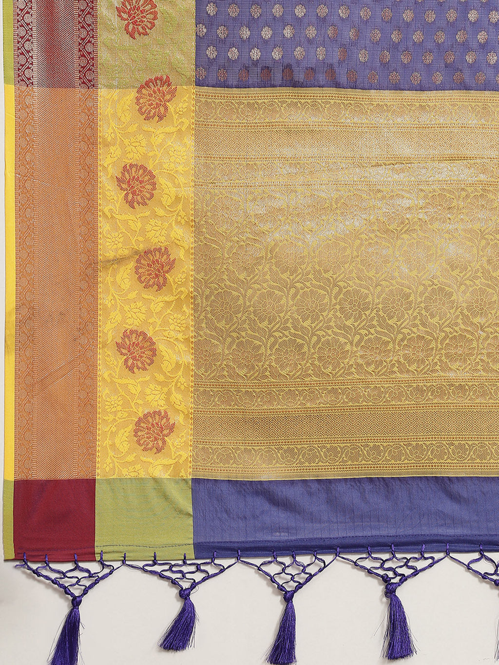 Hiral Fashion Navy Blue Kanjeevaram Art Silk Woven Design Saree