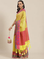 Hiral Fashion Yellow Kanjeevaram Art Silk Woven Design Saree