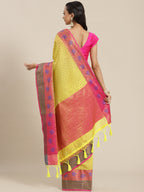 Hiral Fashion Yellow Kanjeevaram Art Silk Woven Design Saree