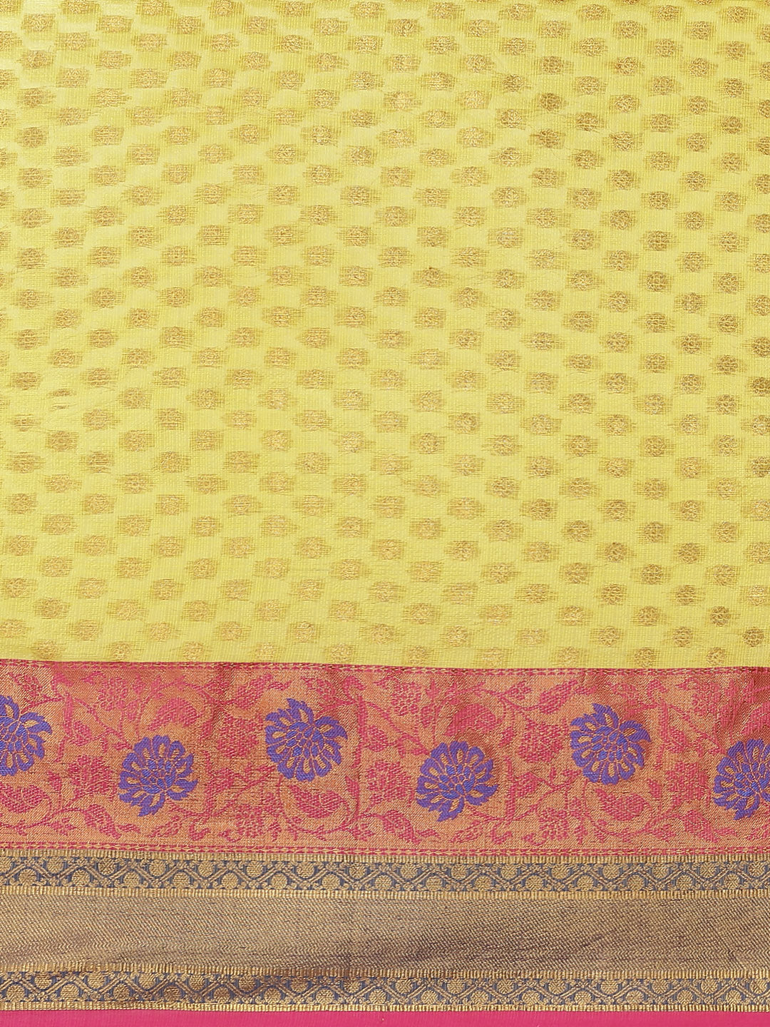 Hiral Fashion Yellow Kanjeevaram Art Silk Woven Design Saree