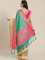Hiral Fashion Green Kanjeevaram Art Silk Woven Design Saree